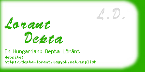 lorant depta business card